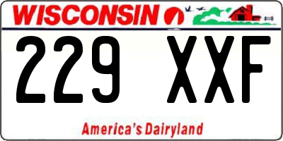WI license plate 229XXF