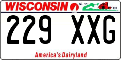 WI license plate 229XXG
