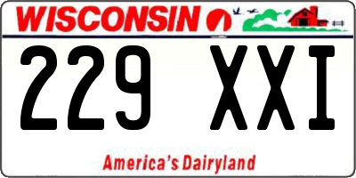 WI license plate 229XXI