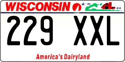 WI license plate 229XXL