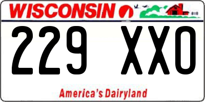 WI license plate 229XXO