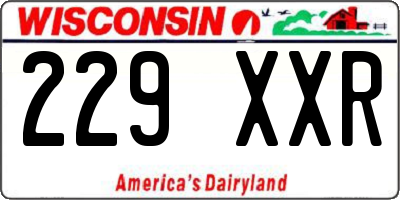 WI license plate 229XXR