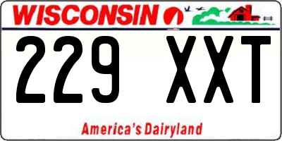 WI license plate 229XXT