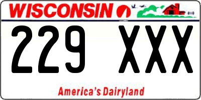 WI license plate 229XXX