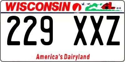 WI license plate 229XXZ