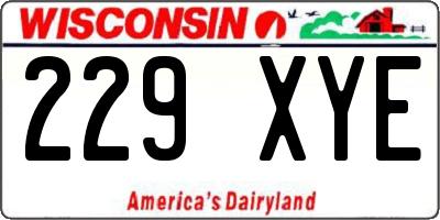 WI license plate 229XYE