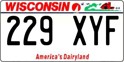 WI license plate 229XYF