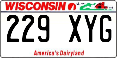 WI license plate 229XYG