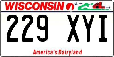 WI license plate 229XYI
