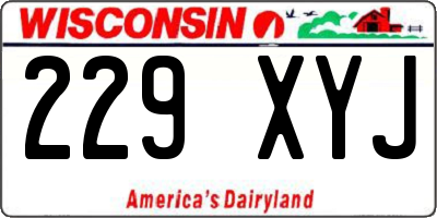 WI license plate 229XYJ