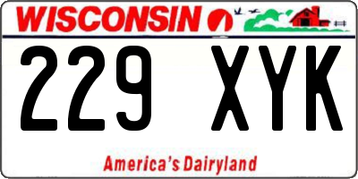 WI license plate 229XYK