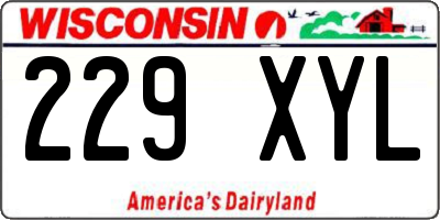 WI license plate 229XYL