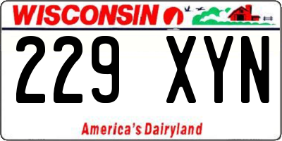 WI license plate 229XYN