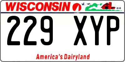 WI license plate 229XYP