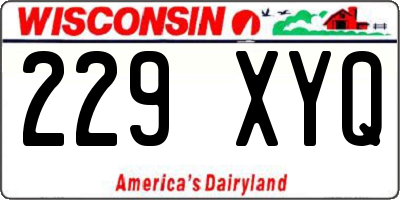 WI license plate 229XYQ