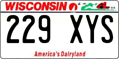 WI license plate 229XYS