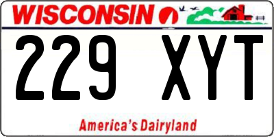 WI license plate 229XYT