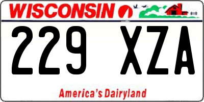 WI license plate 229XZA