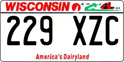 WI license plate 229XZC