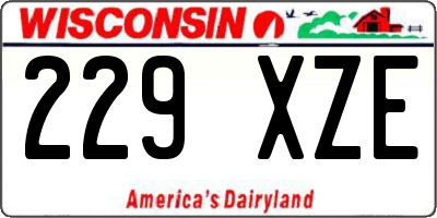 WI license plate 229XZE
