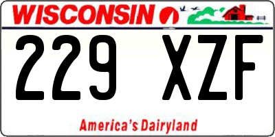 WI license plate 229XZF