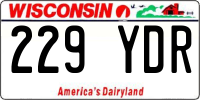 WI license plate 229YDR