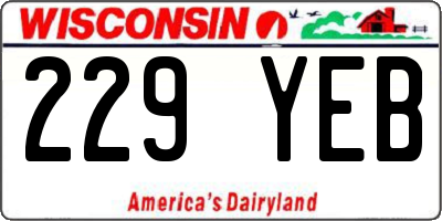 WI license plate 229YEB