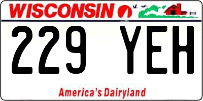 WI license plate 229YEH