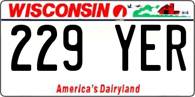 WI license plate 229YER