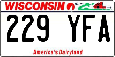 WI license plate 229YFA