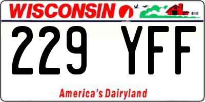 WI license plate 229YFF