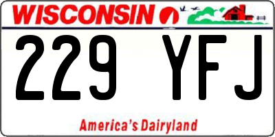 WI license plate 229YFJ