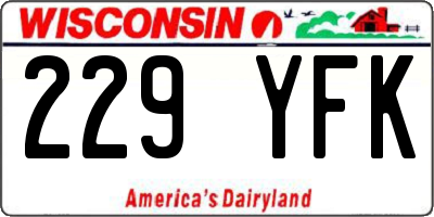 WI license plate 229YFK