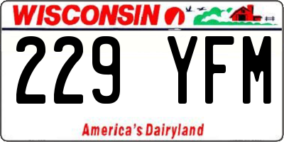 WI license plate 229YFM