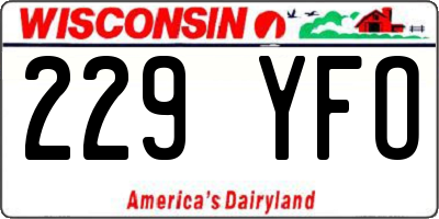 WI license plate 229YFO