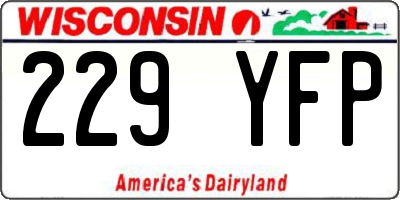 WI license plate 229YFP