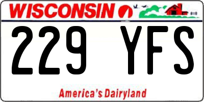 WI license plate 229YFS