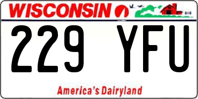 WI license plate 229YFU