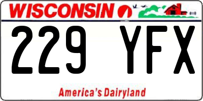WI license plate 229YFX
