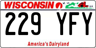 WI license plate 229YFY