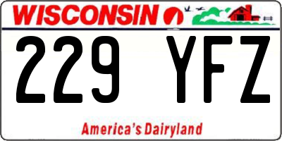 WI license plate 229YFZ