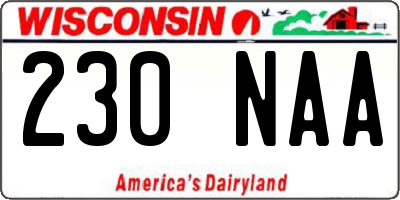 WI license plate 230NAA