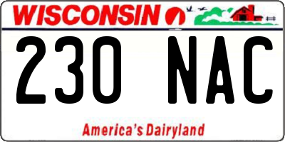 WI license plate 230NAC