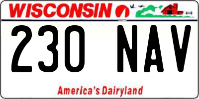 WI license plate 230NAV
