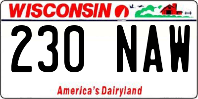 WI license plate 230NAW
