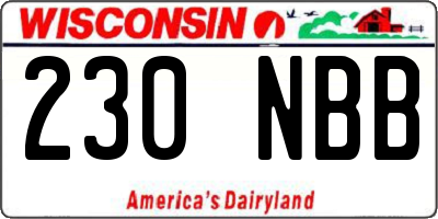 WI license plate 230NBB