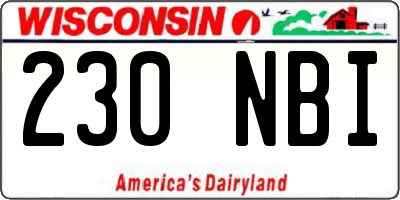 WI license plate 230NBI