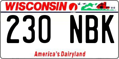 WI license plate 230NBK