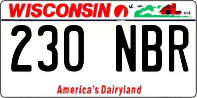 WI license plate 230NBR