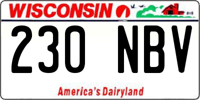 WI license plate 230NBV